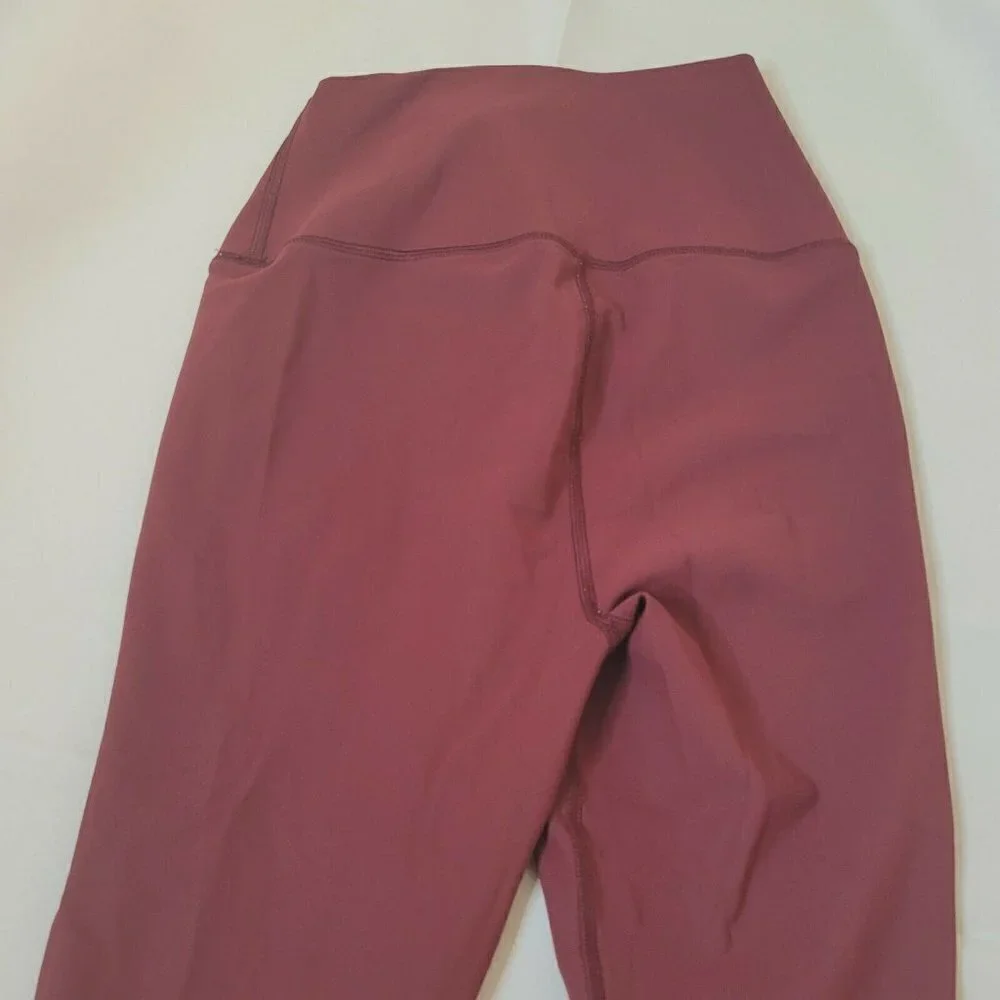 Alo Yoga High-Waisted Ripped Warrior Leggings in Red Velvet Size X-Small